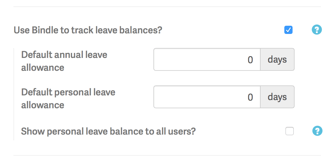 Checkbox to hide personal leave balances