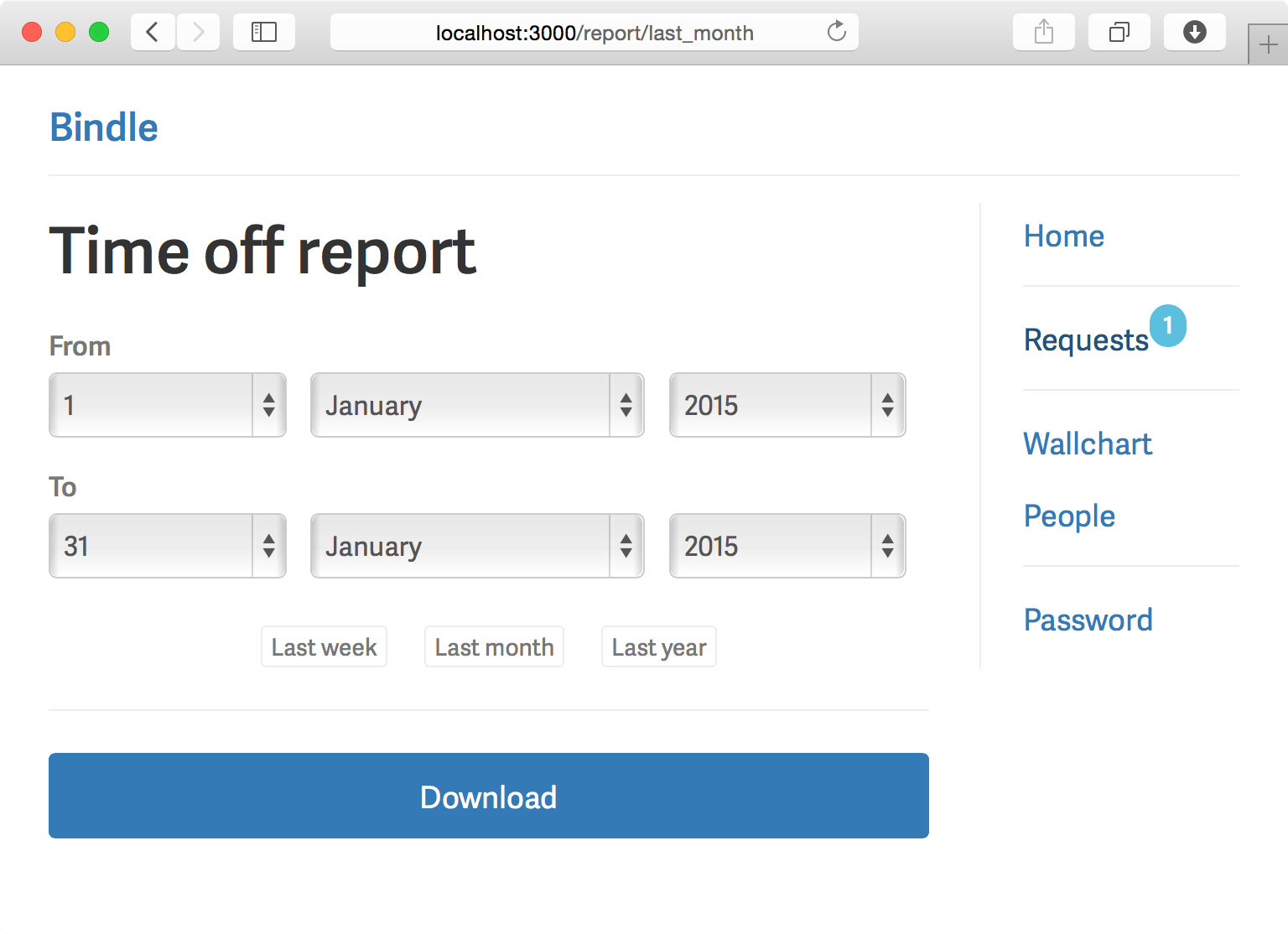 Report page