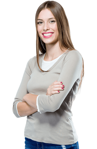 Happy woman (no beard).